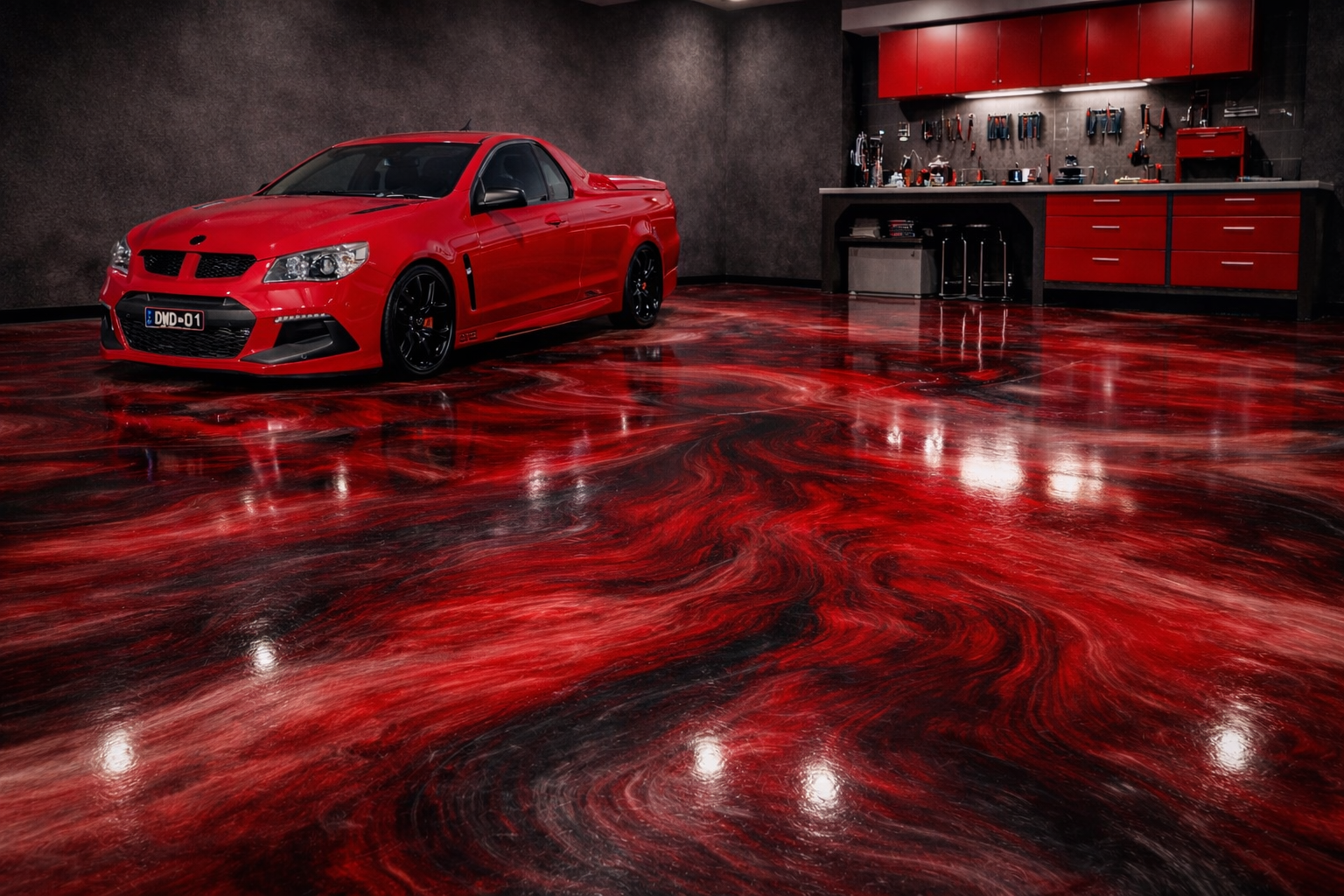 Premium epoxy flooring — garage and commercial surfaces