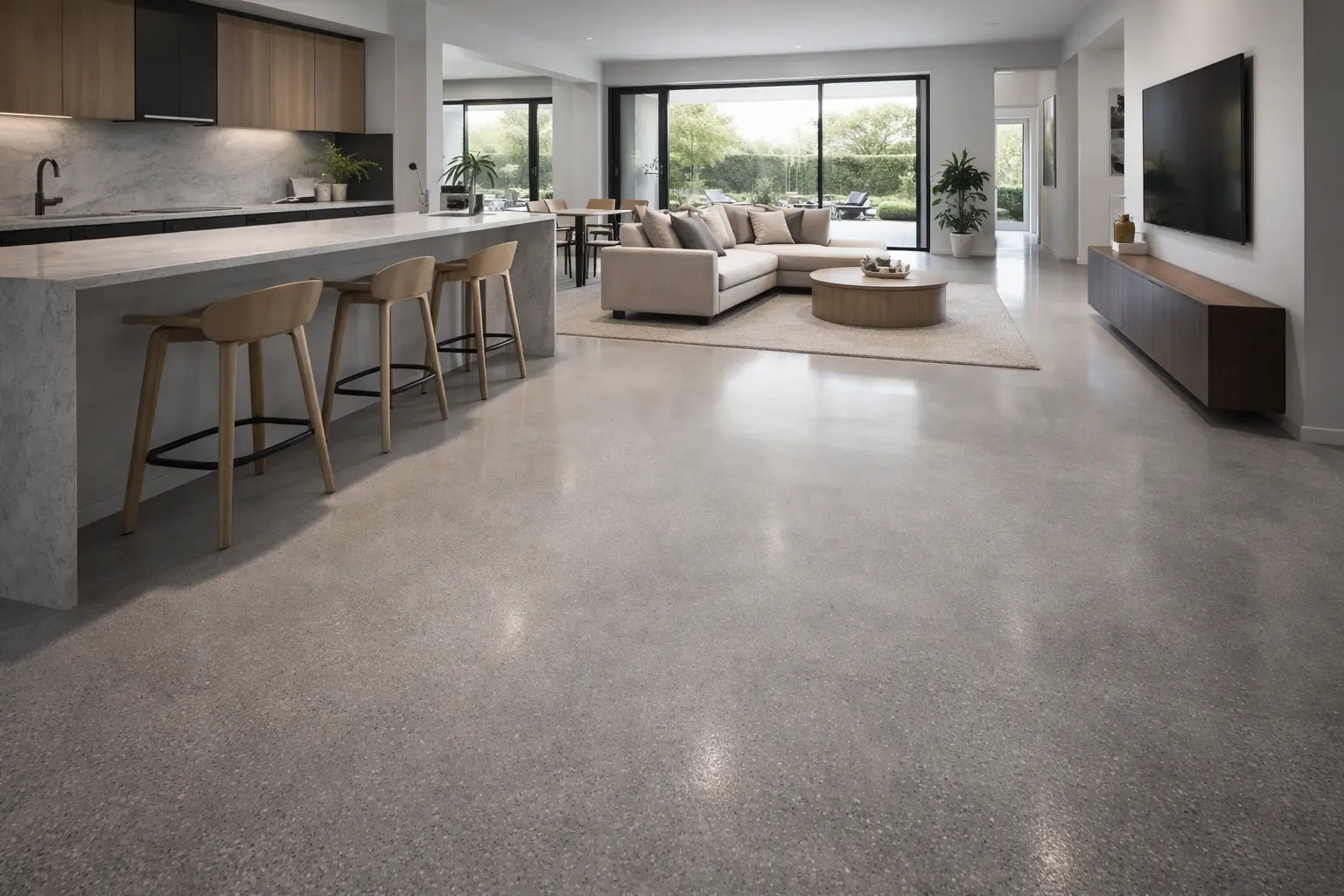 Internal living area epoxy flooring