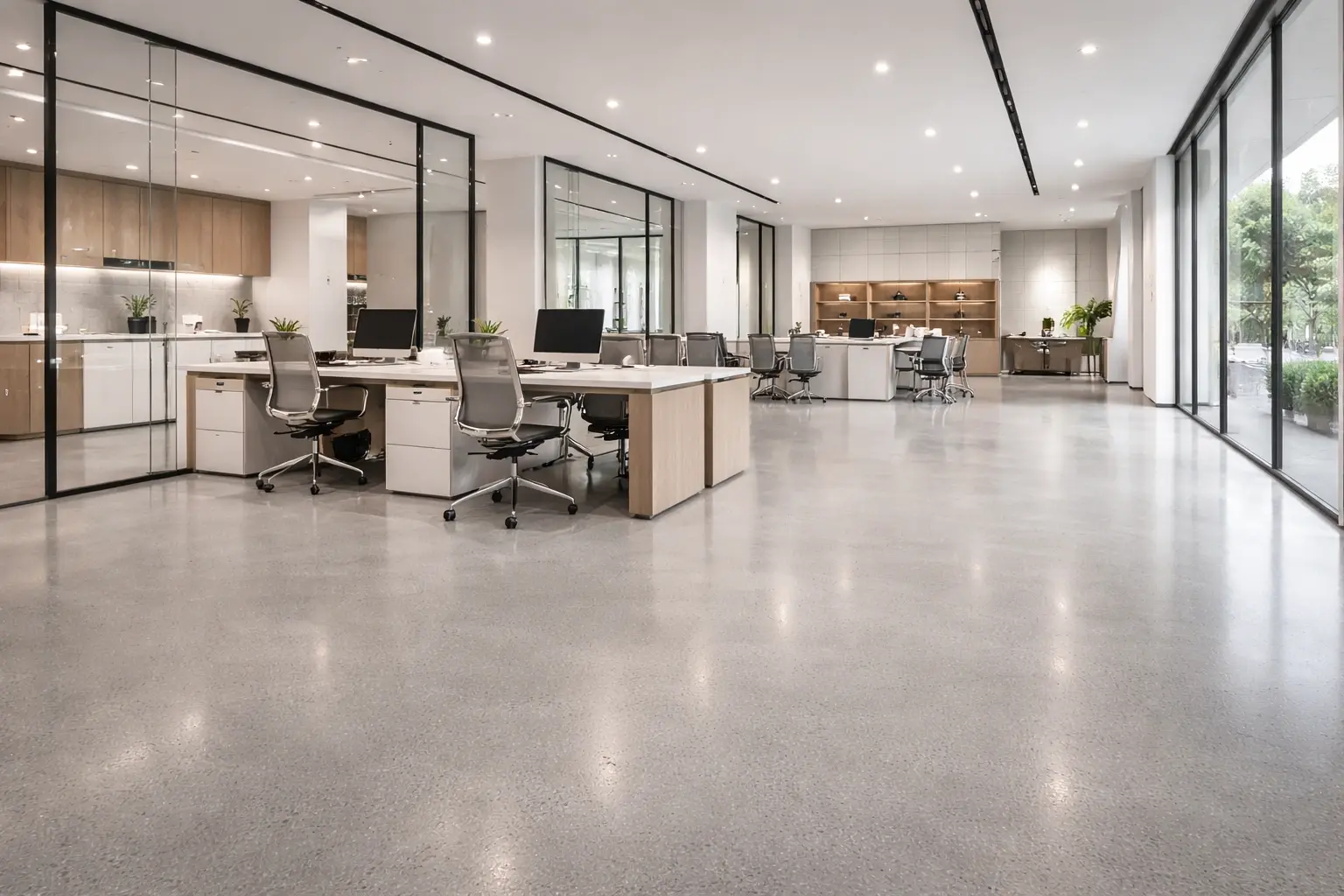 Office and amenities epoxy flooring