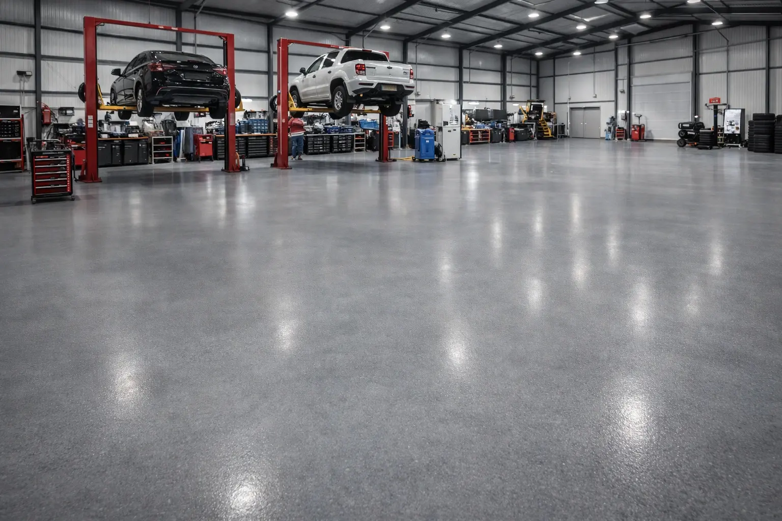 Workshop epoxy flooring
